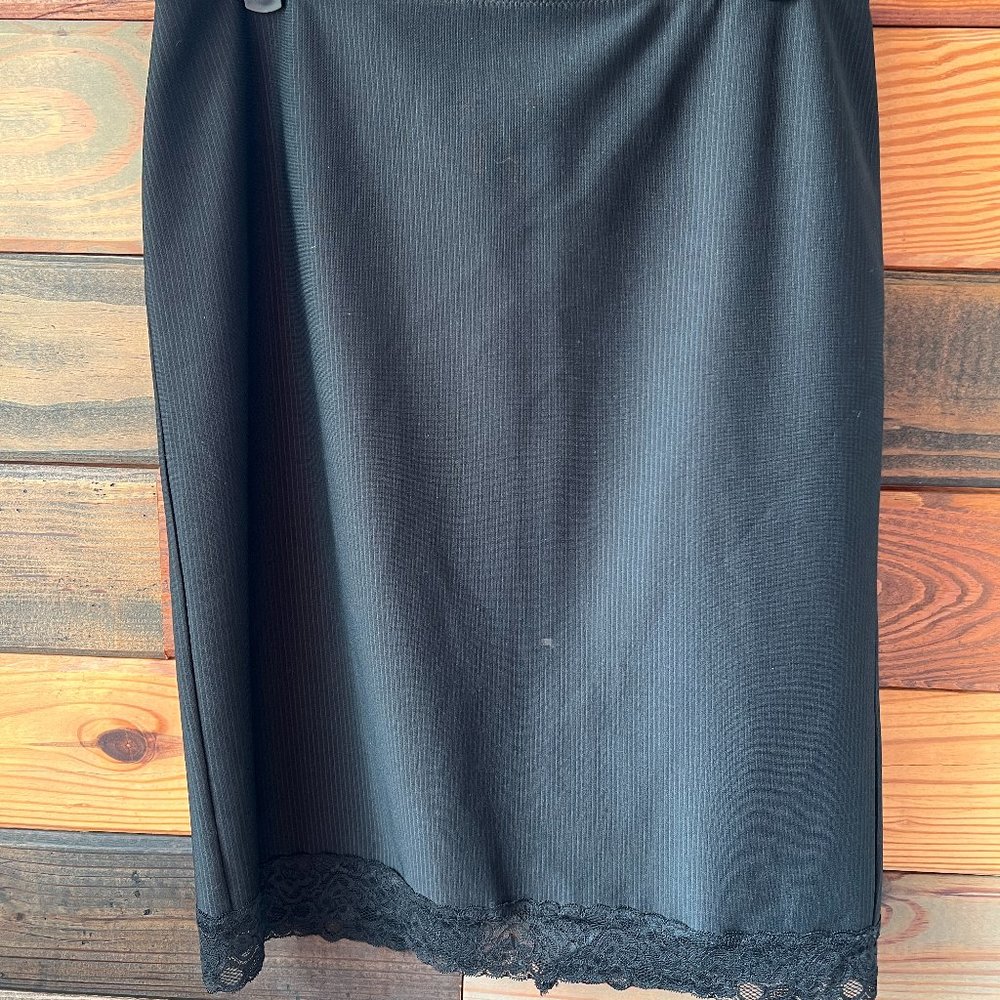 Express Vintage Black Skirt with Lace Trim Size Medium